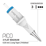 Vertix Pico Cartridges 0.25mm 3 Magnum Flat Long Taper Needle - 20pcs