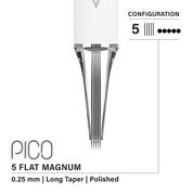 Vertix Pico Cartridges 0.25mm 5 Magnum Flat Long Taper Needle - 20pcs