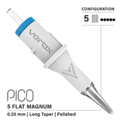 Vertix Pico Cartridges 0.25mm 5 Magnum Flat Long Taper Needle - 20pcs