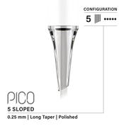 Vertix Pico Cartridges 0.25mm 5 Round Liner Sloped Long Taper Needle - 20pcs