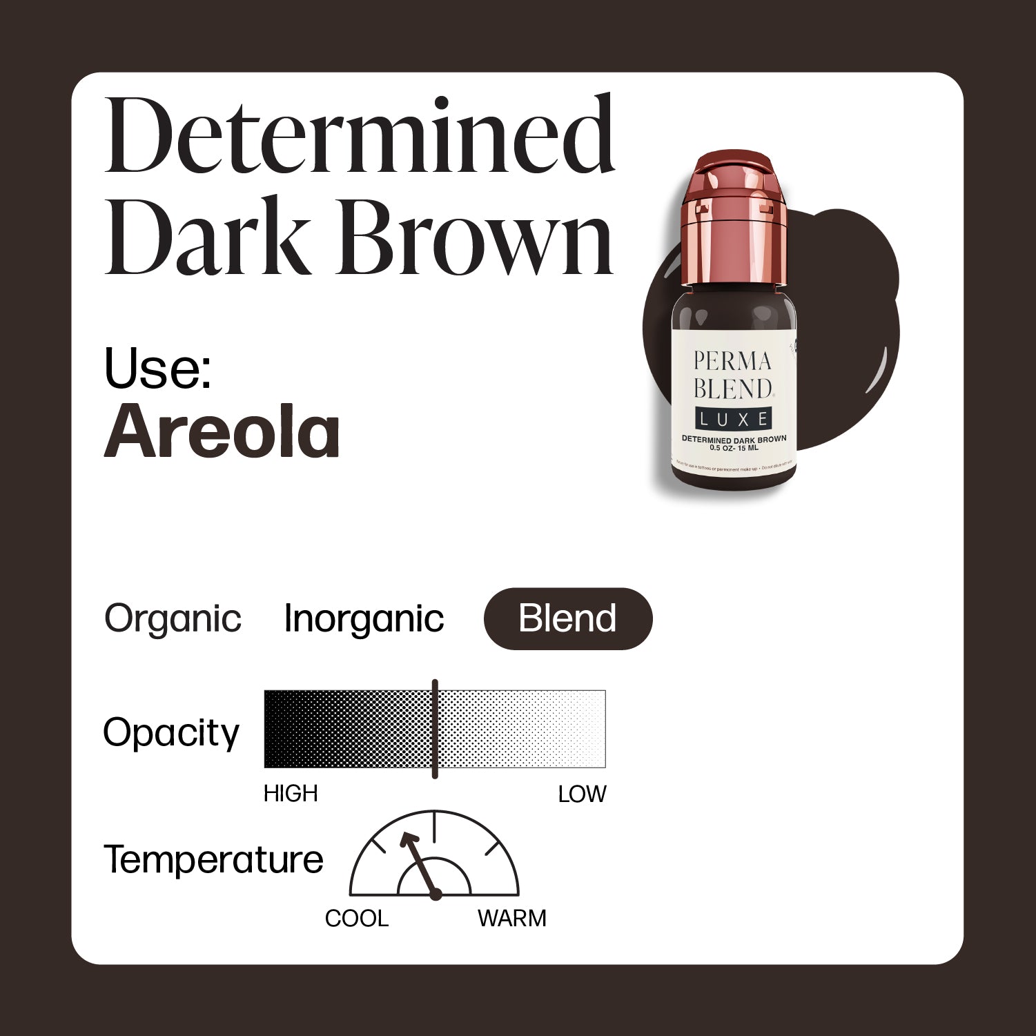 Perma Blend Luxe PMU Ink - Determined Dark Brown 15ml