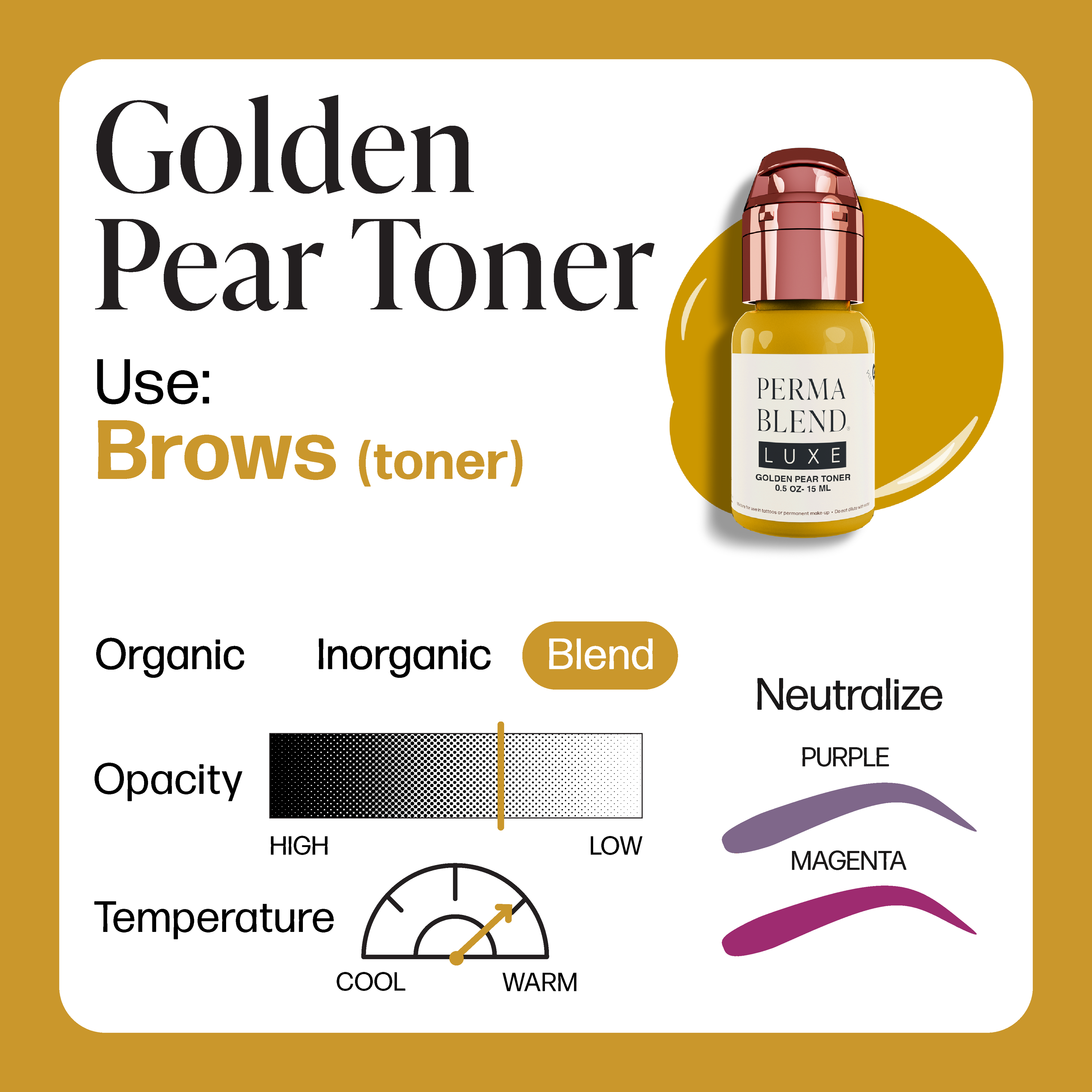Perma Blend Luxe PMU Ink - Golden Pear Toner 15ml