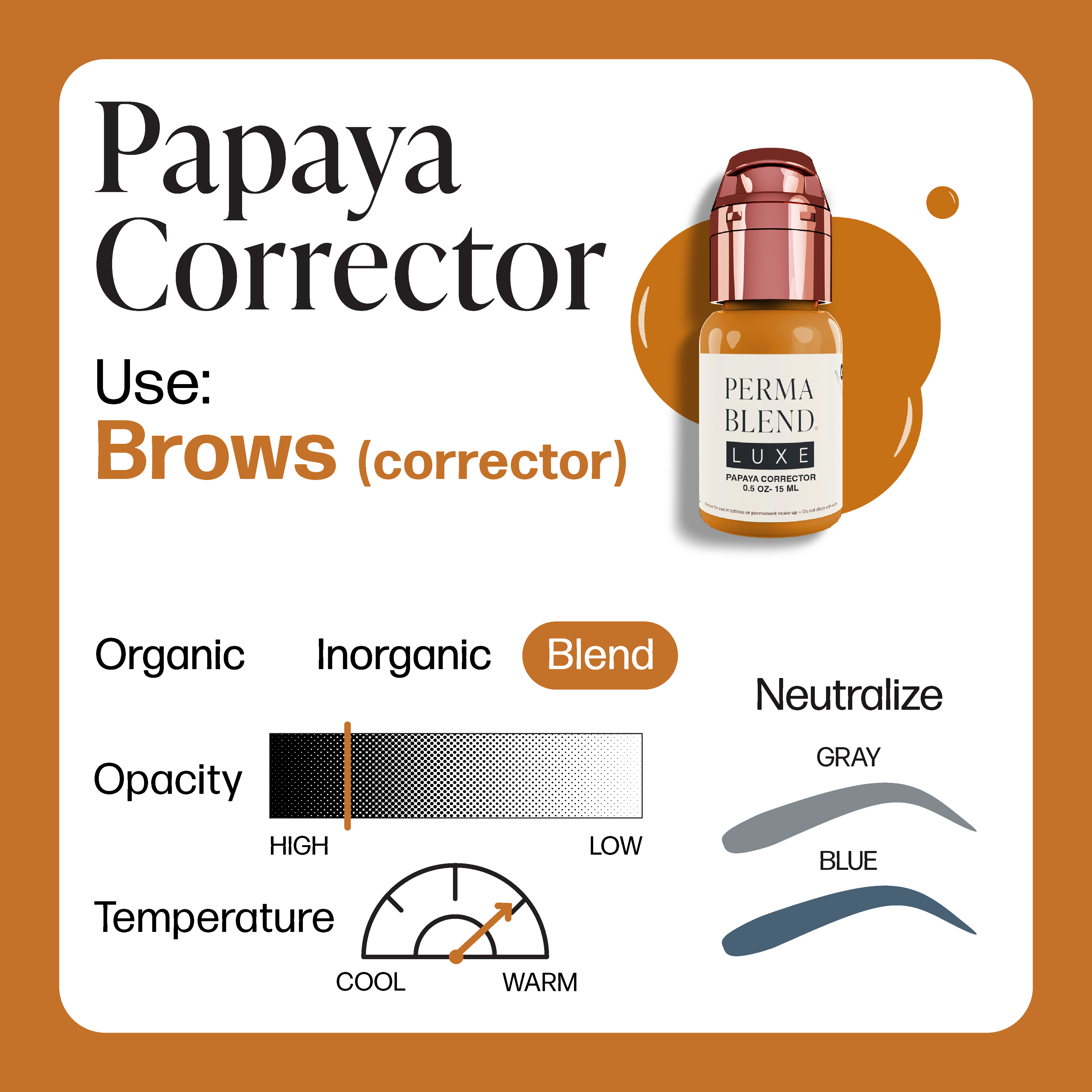 Perma Blend Luxe PMU Ink - Papaya Corrector 15ml
