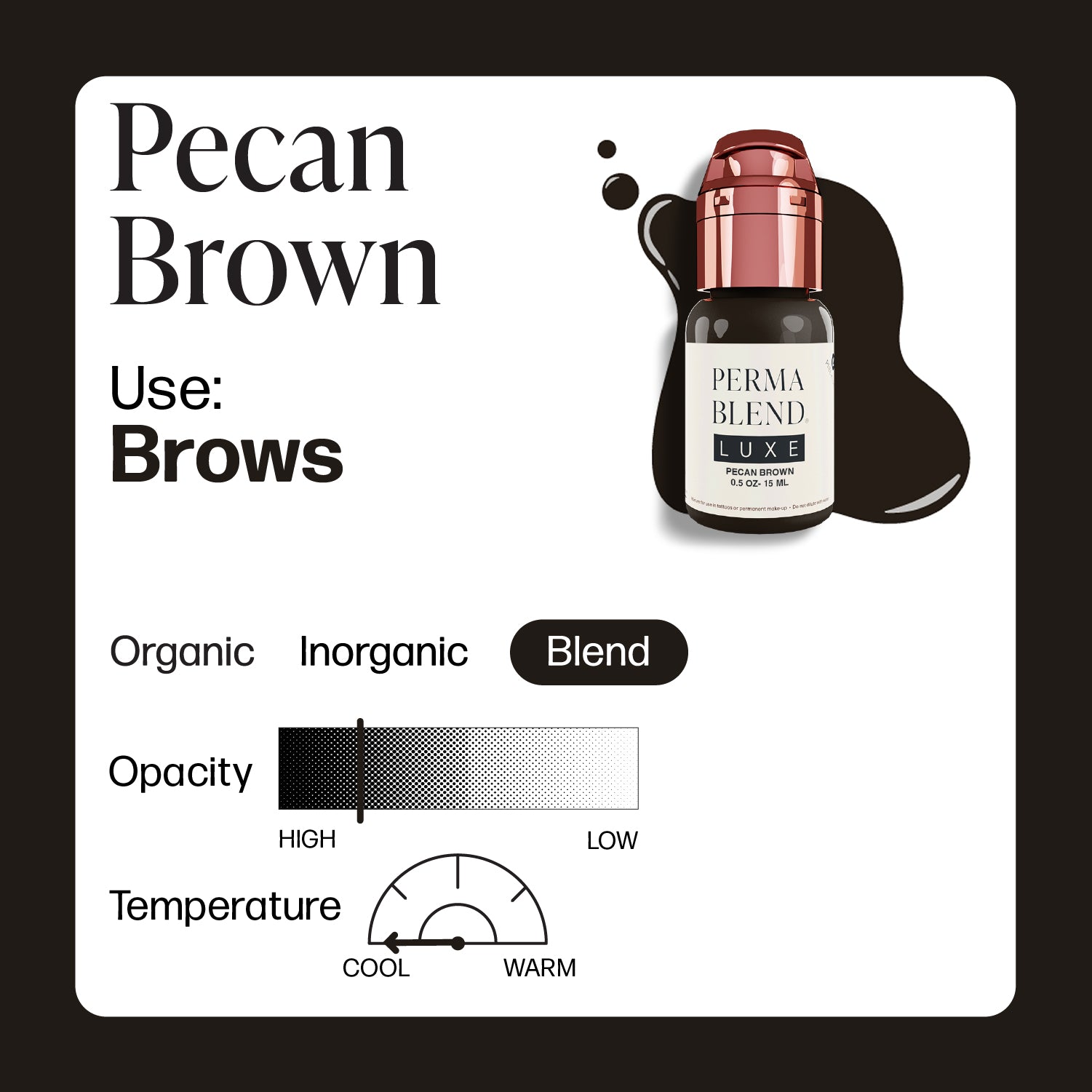 Perma Blend Luxe PMU Ink - Pecan Brown 15ml