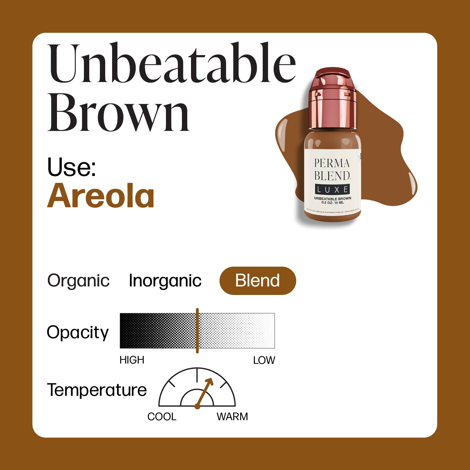 Perma Blend Luxe PMU Ink - Unbeatable Brown 15ml